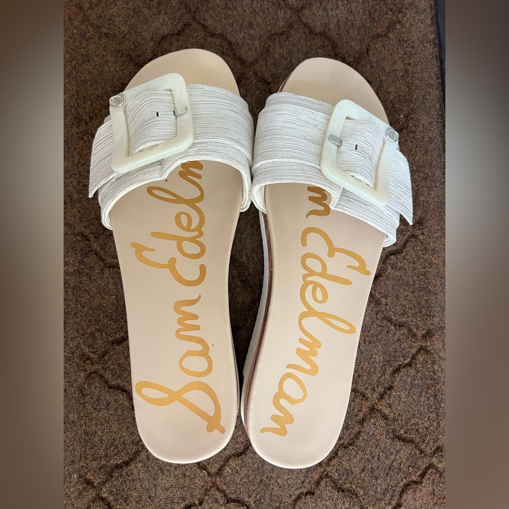 Sam Edelman Cream Women's Sandals with Buckle